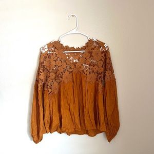 Free people lace sleeve long sleeve